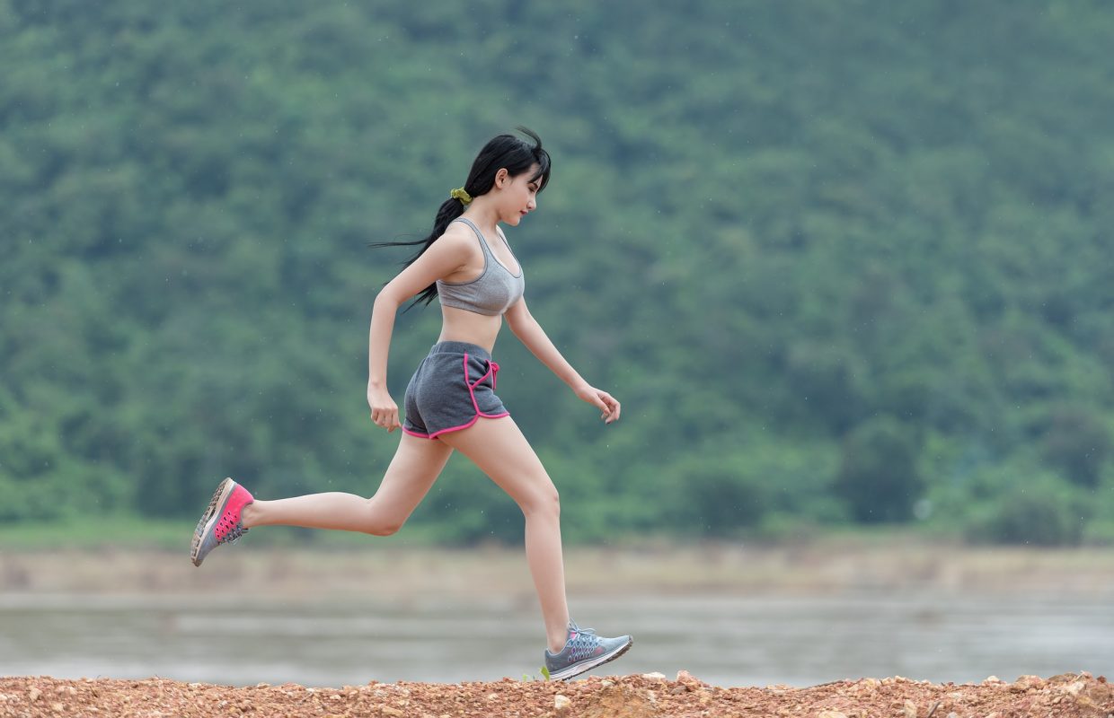woman running outdoors
