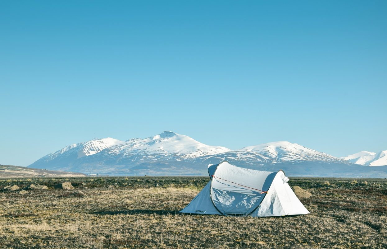 camping tent in a wilderness