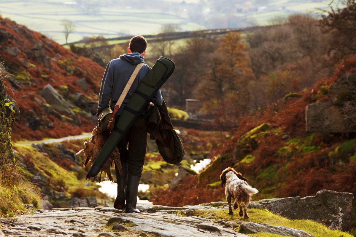 hunter and dog