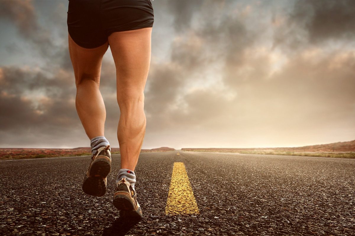 man jogging in the street