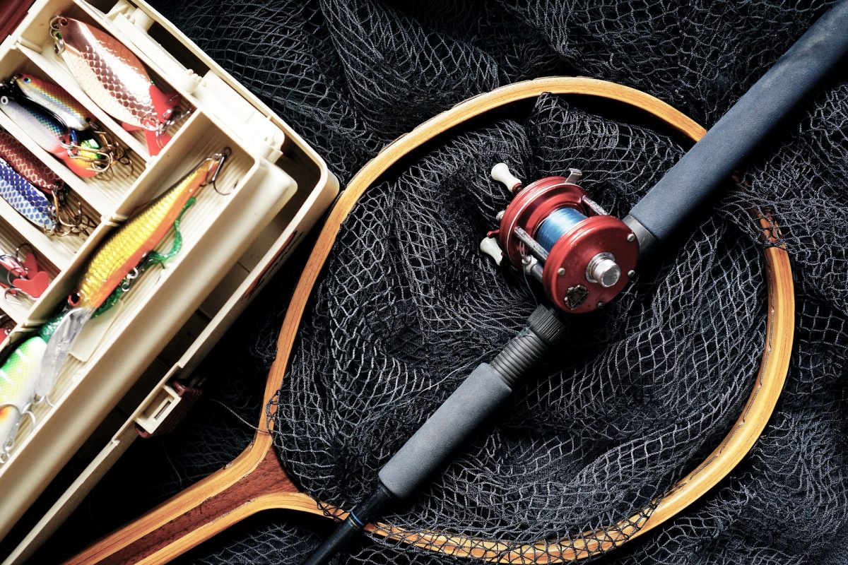 fishing rod in a boat