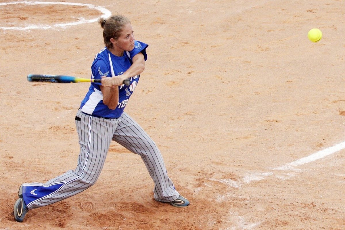 woman in softball pants