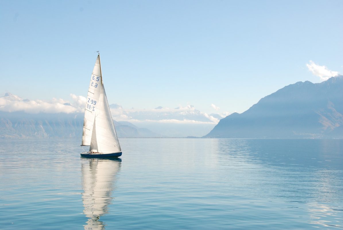 Sailing on a lake