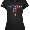 Rothco Women's Medical Symbol (Caduceus) Long Length T-Shirt - Black