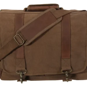 Rothco Vintage Canvas Pathfinder Laptop Bag With Leather Accents